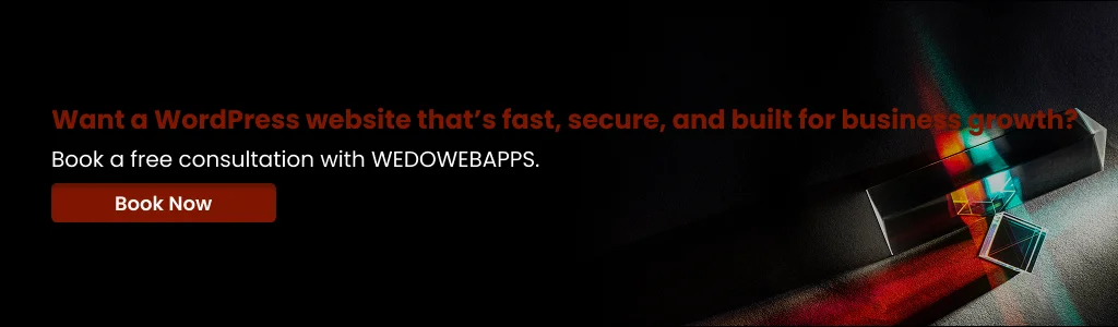 WordPress consultation with Book Now button