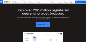 Dropbox responsive website design