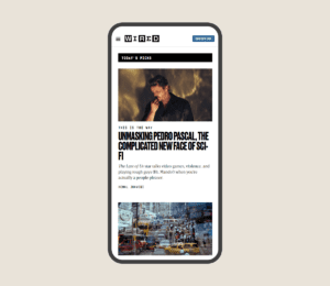 Wired responsive website design mobile view