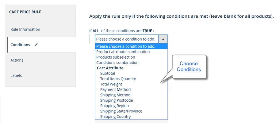 Set the conditions
