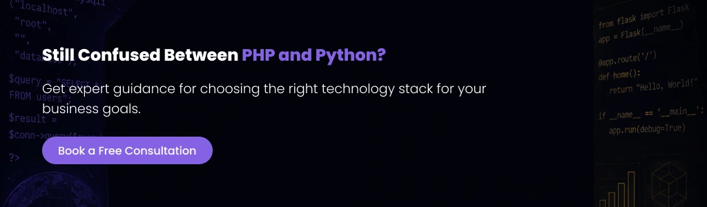 Still Confused Between PHP and Python Book a Free Consultation