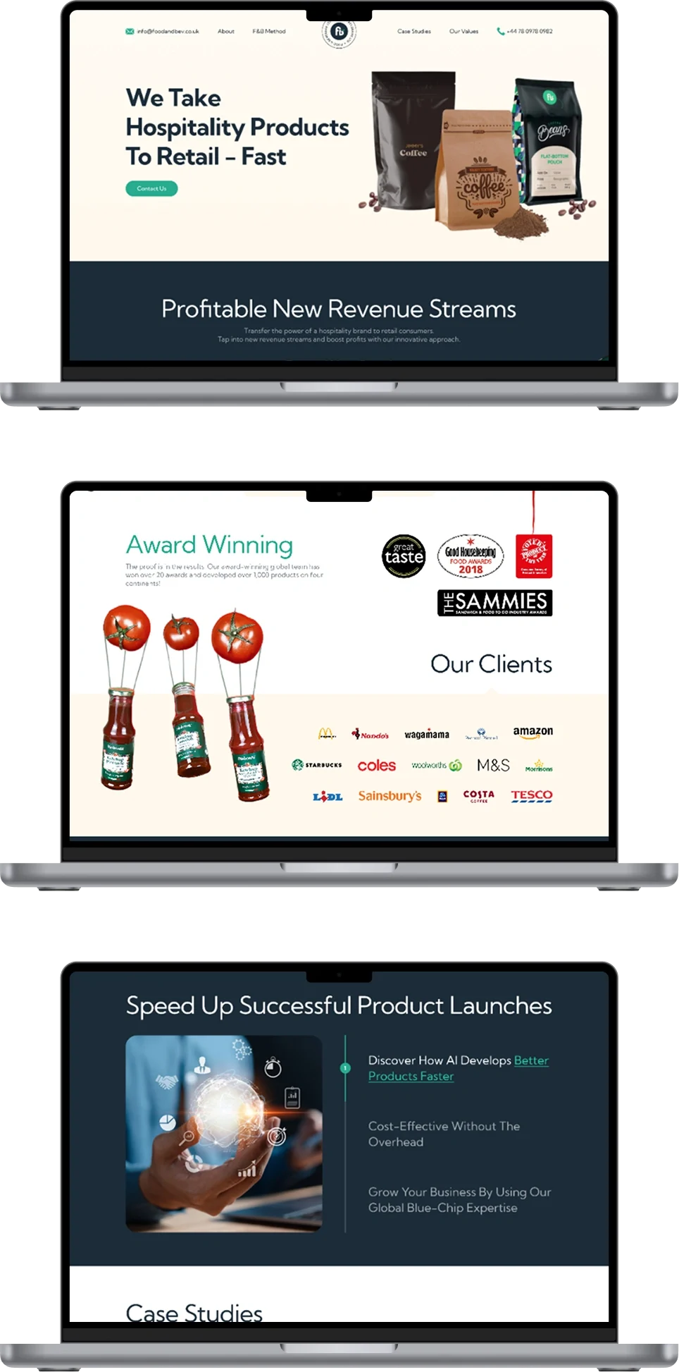 Mobile responsive food and beverage site