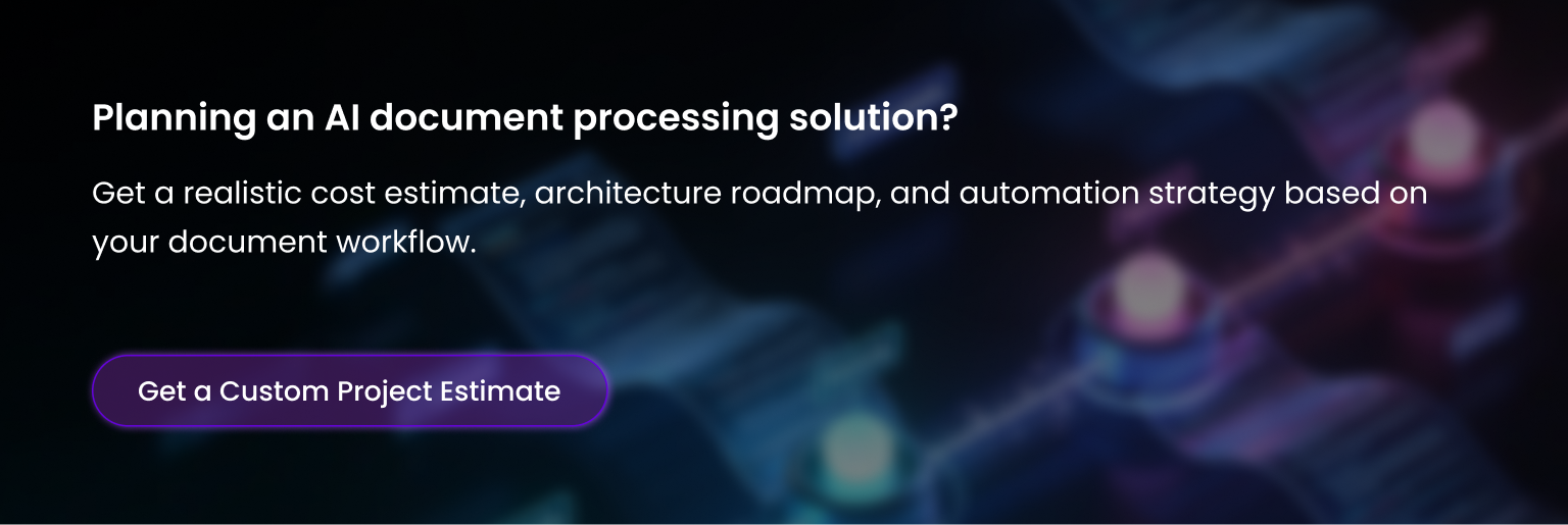 Document automation cost and roadmap AI document processing solution planning